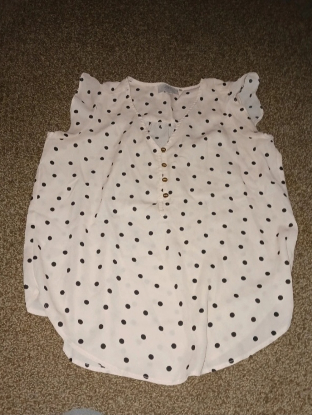 LOFT Pale Pink Polka Dot Sleeveless Blouse